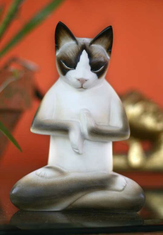 yoga cat figurine